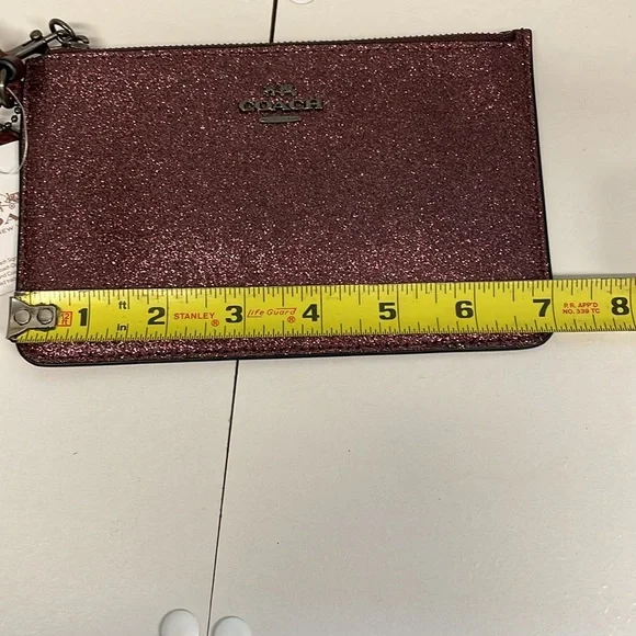 Coach Purple Dark Pink Glitter Wristlet. Brand New With Tags Authentic Bling - Picture 6 of 10